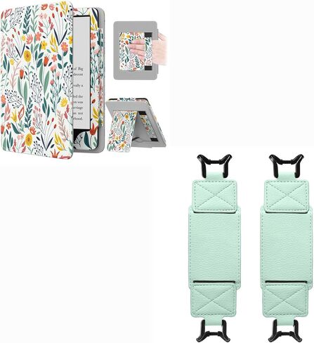 MoKo 2P Hand Strap and Case for 7"/6.8" Kindle Paperwhite(12th/11th Generation-2024/2021) and Kindle Colorsoft Signature Edition, 2P+Flowers in Saudi Arabia