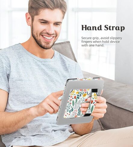 MoKo 2P Hand Strap and Case for 7"/6.8" Kindle Paperwhite(12th/11th Generation-2024/2021) and Kindle Colorsoft Signature Edition, 2P+Flowers in Saudi Arabia