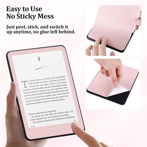 ملصق SESENSE Skin لجهاز Kindle Paperwhite الجيل الثاني عشر 2024 مقاس 7 بوصات، ملصق من الفينيل بلون خالص لإصدار Kindle Colorsoft Signature Edition، وردي in Kuwait
