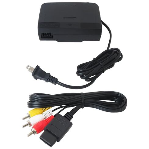 GRABOTE for N64 Power Supply and Cable, AC Power Supply Adapter and AV Composite Video Cable Cord Compatible for Nintendo 64 in Saudi Arabia