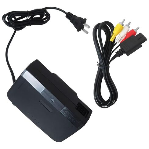 YIRVAHERE New for N64 Power Supply and Cable, AC Power Supply Adapter and AV Composite Video Cable Cord Compatible for Nintendo 64 in Saudi Arabia