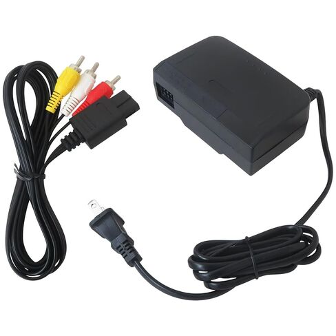 RGNEIN Power Supply and Cable Bundle for Nintendo 64 – AC Power Adapter + AV Composite Video Cord Fit for N64 System in Saudi Arabia