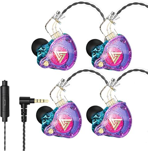 HJX QKZ AK6 Pro Wired IEM for Gaming Earbuds with MIC, in Ear Monitor Headphones, Deep Bass Sound, 1DD 11mm Dynamic Driver, IEM for Music Video Calling (Black) in Kuwait