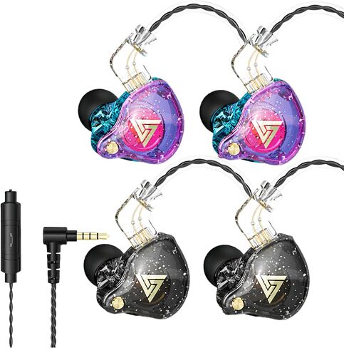 HJX QKZ AK6 Pro Wired IEM for Gaming Earbuds with MIC, in Ear Monitor Headphones, Deep Bass Sound, 1DD 11mm Dynamic Driver, IEM for Music Video Calling (Black) in Kuwait