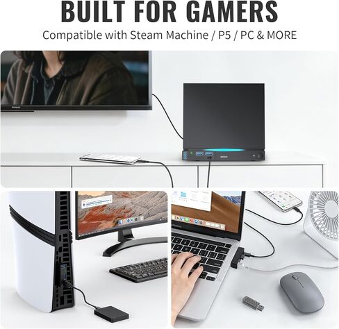 4-in-1 USB 3.0 Hub with 3 USB Ports and a Type-C Port, Portable USB Adapter Mini Multiport Expander Compatible with P5, PC, Steam Machines,Mac,Desktop,Laptop, Air, iPad,Printer and More in Saudi Arabia