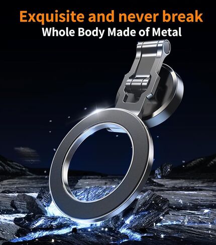 kaistyle for Magsafe Car Mount 【ثلاثي الطي وجميع المعادن】حامل هاتف مغناطيسي لحامل هاتف السيارة وحامل الهاتف الخليوي على لوحة القيادة لملحقات سيارتك للنساء والرجال لهاتف iPhone 17 Pro Max 16 15 14 in Kuwait
