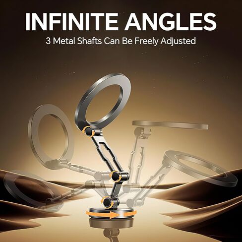 kaistyle for Magsafe Car Mount 【ثلاثي الطي وجميع المعادن】حامل هاتف مغناطيسي لحامل هاتف السيارة وحامل الهاتف الخليوي على لوحة القيادة لملحقات سيارتك للنساء والرجال لهاتف iPhone 17 Pro Max 16 15 14 in Kuwait