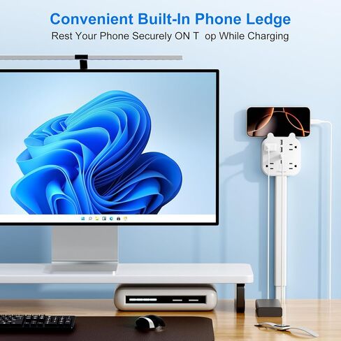 Outlet Extender Stick, 180°Rotating Outlet Extender, Power Strip with 2 USB-A, 2 USB-C, and 4 AC Outlet, Home & Dorm Essential for Nightstands, Couches, and Desks in Saudi Arabia