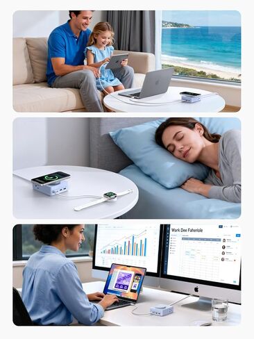 UGREEN Power Strip Surge Protector with 4 Power Outlets, 15w Wireless Charger, 20W PD3.0 USB C Fast Charging, 2 USB-C Ports, 2 USB A Ports, Desk Charging Station for Office, Conference, Home Use in Saudi Arabia