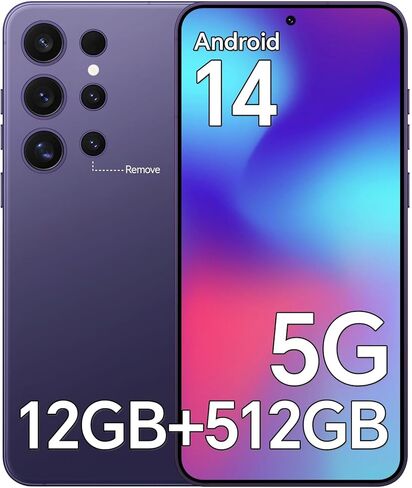 هواتف غير مقفلة، هاتف خلوي A24 ​​Ultra 5G، ذاكرة وصول عشوائي 12 جيجابايت + مساحة تخزين 512 جيجابايت، هاتف ذكي يعمل بنظام Android 14، شاشة عالية الدقة مقاس 6.8 بوصات، كاميرا بدقة 108 ميجابكسل + 48 ميجابكسل، بطارية طويلة الأمد بقدرة 5000 مللي أمبير في الساع in Kuwait
