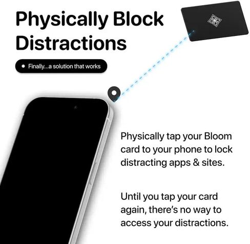 Bloom Card - App Blocker & Screen Time Tool - As Seen On Abc's Shark Tank - Subscription-Free Focus Device - Stainless Steel Keycard for iPhone & Android in Saudi Arabia