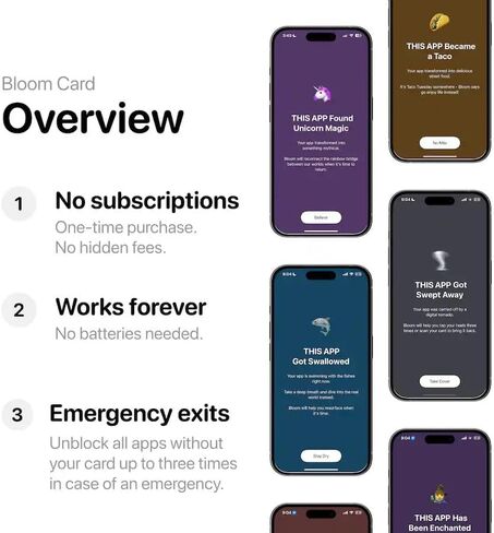 Bloom Card - App Blocker & Screen Time Tool - As Seen On Abc's Shark Tank - Subscription-Free Focus Device - Stainless Steel Keycard for iPhone & Android in Saudi Arabia