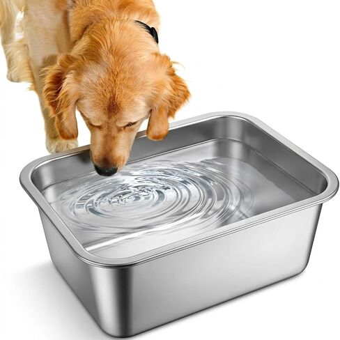 3 Gallon Large Dog Water Bowl, Stainless Steel Bowl, Giant Dogs in Saudi Arabia