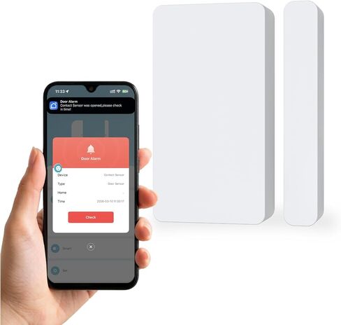 Mini Door Sensor, Wireless Door Window Sensor for Home Automation, Works with APP, Zigbee Door Sensor, No Hub Required in Saudi Arabia