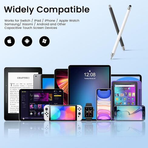 Stylus Pen for Touchscreen, 3-in-1 Magnetic Capacitive Stylus Pen, High Sensitivity Precision Stylus Suitable for IPad/Pro/Air/Mini, iPhone, Android Tablets, Samsung, All Touch Devices(Black/White) in Saudi Arabia