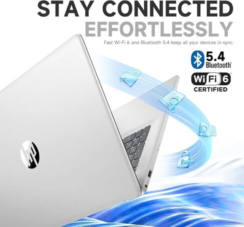 كمبيوتر محمول HP 17 بوصة إصدار 2026، معالج AMD Ryzen 5 7430U سداسي النواة، شاشة FHD IPS، ذاكرة وصول عشوائي 8 جيجابايت، SSD 256 جيجابايت، شاشة كبيرة، Windows 11 مع Office 365 للويب، بدون ماوس in Saudi Arabia