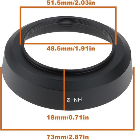 Camera Lens Metal Screw-in Hood Compatible with Nikon HN-2 HN2 28/f2.8 28/f3.5 in Saudi Arabia