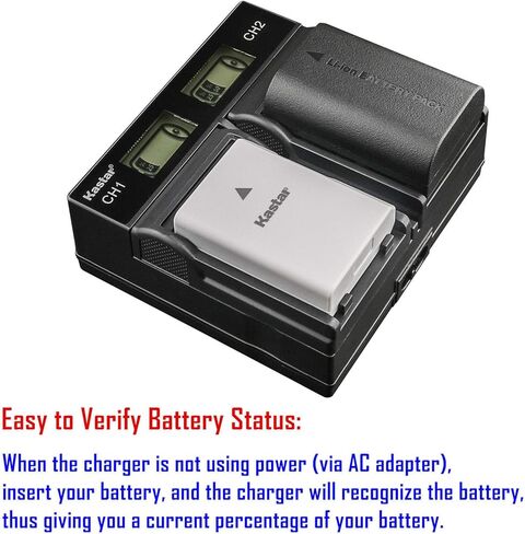 Kastar 1 Pack Battery and LCD Dual Rapid Charger Compatible with Fujifilm NP-T125 NPT125 Battery, BC-T125 Charger, Fujifilm GFX 50S GFX50S GFX 50R GFX50R GFX 100 GFX100 Camera, Fujifilm VG-GFX1 Grip in Saudi Arabia