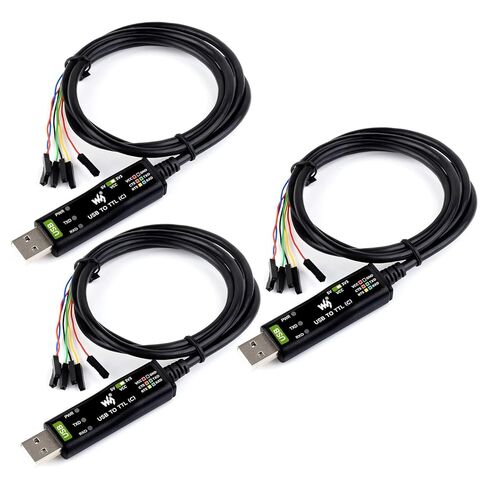 Waveshare 3 قطع كابل تسلسلي USB إلى TTL (C) 6pin، شريحة FT232RNL الأصلية، دوائر حماية متعددة، دعم أنظمة متعددة، مع التحكم في تدفق الأجهزة in Saudi Arabia