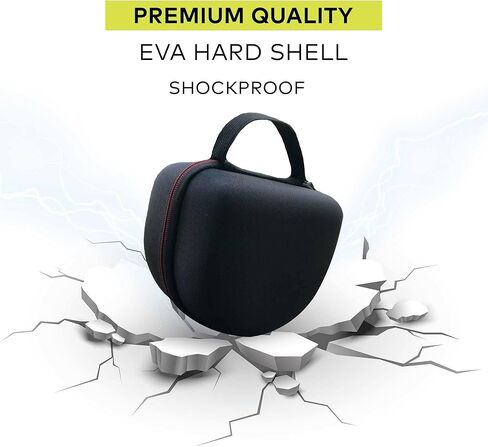 Knox Gear Hard Headphone Case for Inward-Folding Studio Monitor Headphones with Mesh Pocket for Accessories, EVA Headphone Carrying Case for Wired & Wireless Headphones with Hand Strap for Portability in Saudi Arabia