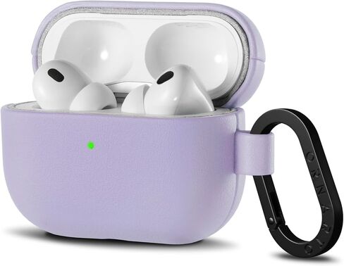 ORNARTO متوافق مع حافظة AirPods Pro 3، غطاء جلد نباتي واقي بالكامل لجهاز Airpods Pro الجيل الثالث (2025)، شاشة LED أمامية مرئية، جلد بني in Saudi Arabia