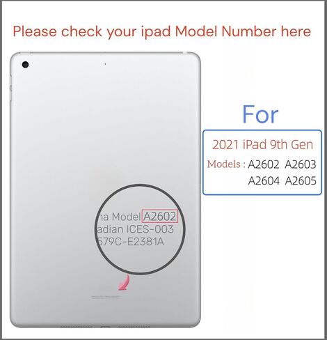 for iPad 9（9th Gen 2021 Released） Screen Replacement Digitizer Touch Glass, for iPad 10.2 Inch A2602 A2603 A2604 A2605, Full Repair Kit (Without Home Button) - Black in Kuwait
