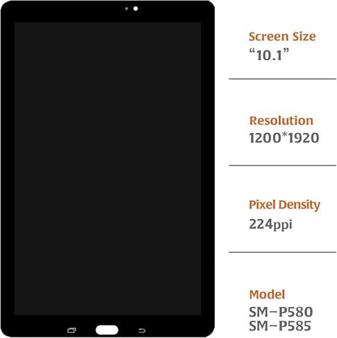 A-MIND for Samsung Galaxy Tab A 10.1 2016 Screen Replacement SM-P580 SM-P585 LCD Display Touch Digitizer Full Assembly with Repair Tool Kits(Black) in Saudi Arabia