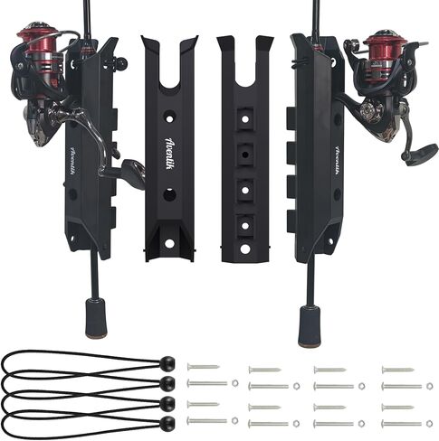 Aventik 2/4pcs Tube Fishing Rod Holders for Boat Truck Tool Box with Tool Slot, Wall Mount Fishing Pole Holders with Screws in Saudi Arabia