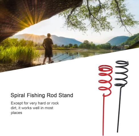 2Pcs Spiral Fishing Rod Holder Metal Ground Support Stand Heavy Duty Spiral Fishing Rod Ground Support Stand Holder in Saudi Arabia