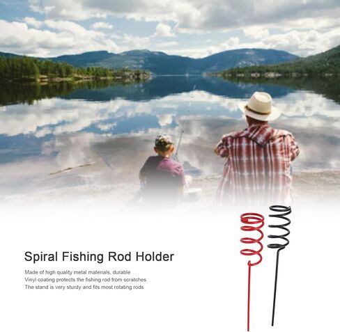 2Pcs Spiral Fishing Rod Holder Metal Ground Support Stand Heavy Duty Spiral Fishing Rod Ground Support Stand Holder in Saudi Arabia