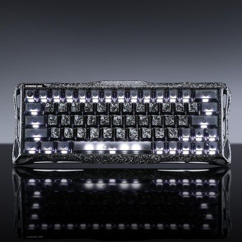 GravaStar Mercury V60 Pro 60% HE Magnetic Gaming Keyboard, True 8kHz Polling Rate, 0.125ms Latency, Dynamic Rapid Trigger, 0.005mm Adjustable Actuation, Full Aluminum Frame (Cyber Frost Black) in Saudi Arabia