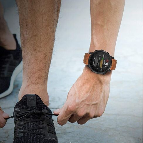 حزام Unoxiento Quick Fit لـ Fenix ​​8 43 مم / 7S / 6S Pro / 5S Plus، حزام جلد البقر الأصلي 20 مم لـ Garmin Epix Pro 42 مم / Instinct 2S / E 40 مم in Kuwait