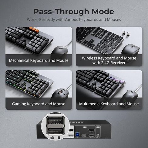 TESmart USB-C MST&EDID KVM Switch 3 Monitors 2 Computers HDMI+DisplayPort, 4K@60Hz KVM Switch Triple Monitor Dock for Laptop&Desktop, Charging for Laptop, USB 3.0, 1G Ethernet, Hotkey Switch in Saudi Arabia