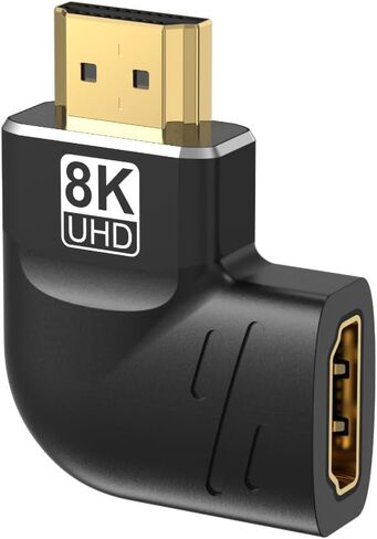 8k HDMI 2.1 Adapter, 90 Degree and 270 Degree HDMI Male to Female Adapter Support 8K@60Hz, HDR, eARC for HDMI Cable PC Laptop HDTV(Down Angled) in Kuwait