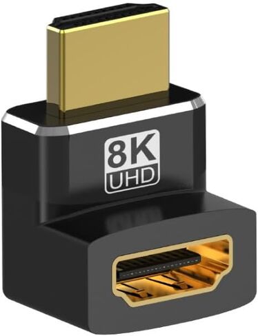 محول HDMI 2.1 8k، محول HDMI ذكر إلى أنثى 90 درجة و270 درجة يدعم 8K@60 هرتز، HDR، eARC لكابل HDMI للكمبيوتر المحمول HDTV (بزاوية سفلية) in Kuwait