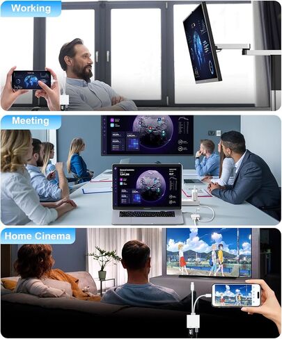 2-in-1 USB-C and Lightning to HDMI Adapter–[MFi Certified] Apple Lightning Digital AV Adapter,iPhone to HDMI Adapter for TV, 4K@60Hz Output, 100W PD Charging, for iPhone 17/16/15/iPad to TV/Projector in Saudi Arabia