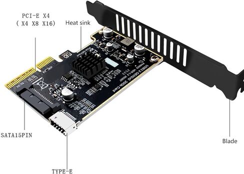 محول PCIe 4X إلى USB 3.2 Gen2 للوحة الأمامية بسرعة 20 جيجابت في الثانية من النوع E بطاقة توسيع الدائرة المكونة من 4 طبقات in Saudi Arabia