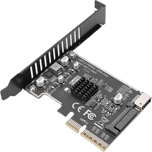 بطاقة توسيع Zunate PCI Express مع منفذ أمامي من النوع C، وحدة تحكم PCIE USB 3.2 بسرعة 20 جيجابت في الثانية لفتحات PCIE X4 X8 X16، ومحول مجموعة شرائح ASM3242 لسطح المكتب in Saudi Arabia