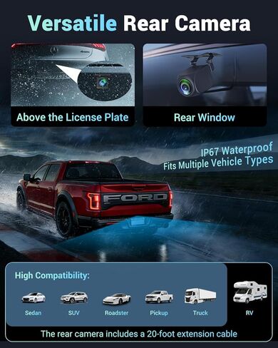 2026 AI Drive Assist 5G WiFi Dash Cam Front and Rear, UHD 4K+1080P, ADAS & GPS, 360° Rotating Front x Free 32GB Card Dual Dashcam, 3" Touch Screen, 24H Parking Mode, Support 512GB Max in Saudi Arabia