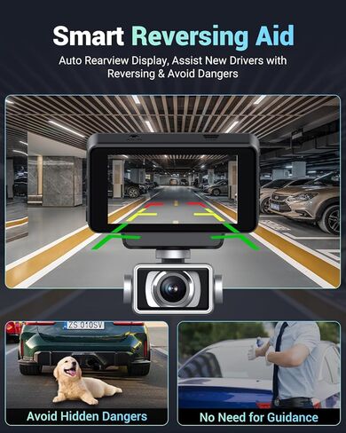 2026 AI Drive Assist 5G WiFi Dash Cam Front and Rear, UHD 4K+1080P, ADAS & GPS, 360° Rotating Front x Free 32GB Card Dual Dashcam, 3" Touch Screen, 24H Parking Mode, Support 512GB Max in Saudi Arabia