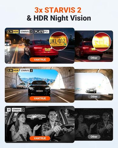 【الحزمة: Vantrue New N4S(RC18) Dash Cam + بطاقة microSD سعة 256 جيجابايت + مجموعة أسلاك صلبة + وحدة تحكم 】 STARVIS 2، 2.7K+1440P+1440 كاميرا أمامية داخلية وخلفية، وضع انتظار مخزن مؤقت 24/7 in Saudi Arabia