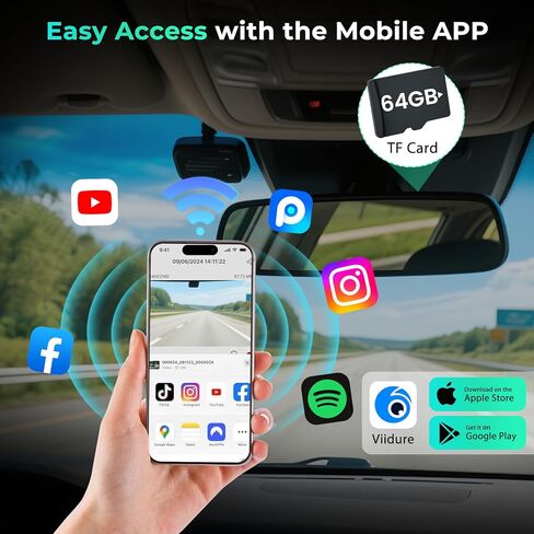 كاميرا Inefala 4K Dash Cam لسيارة Honda Accord 2023 2024 2025 Hybrid LX Sport EX Touring EX-L (Gen11)، مظهر OEM، تسجيل حلقة، فيديو 2160P UHD، وضع انتظار السيارات، WiFi & APP، بطاقة 64 جيجابايت in Saudi Arabia