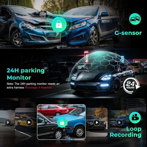 كاميرا Inefala 4K Dash Cam لسيارة Honda Accord 2023 2024 2025 Hybrid LX Sport EX Touring EX-L (Gen11)، مظهر OEM، تسجيل حلقة، فيديو 2160P UHD، وضع انتظار السيارات، WiFi & APP، بطاقة 64 جيجابايت in Saudi Arabia