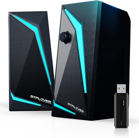 مكبرات صوت الكمبيوتر GTPLAYER، ومكبرات صوت RGB للألعاب ومحول USB بلوتوث لأجهزة الكمبيوتر المكتبية وأجهزة الكمبيوتر المحمول وأجهزة الكمبيوتر اللوحية وكرسي ألعاب الموسيقى العائلية GT، بما في ذلك كابل AUX مقاس 3.5 مم in Kuwait