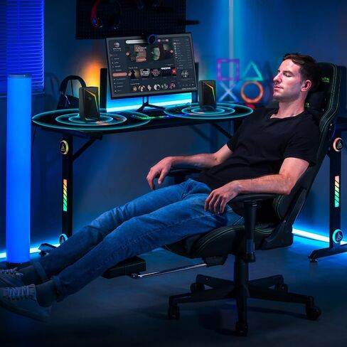 مكبرات صوت الكمبيوتر GTPLAYER، ومكبرات صوت RGB للألعاب ومحول USB بلوتوث لأجهزة الكمبيوتر المكتبية وأجهزة الكمبيوتر المحمول وأجهزة الكمبيوتر اللوحية وكرسي ألعاب الموسيقى العائلية GT، بما في ذلك كابل AUX مقاس 3.5 مم in Kuwait