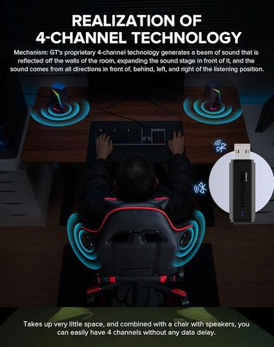مكبرات صوت الكمبيوتر GTPLAYER، ومكبرات صوت RGB للألعاب ومحول USB بلوتوث لأجهزة الكمبيوتر المكتبية وأجهزة الكمبيوتر المحمول وأجهزة الكمبيوتر اللوحية وكرسي ألعاب الموسيقى العائلية GT، بما في ذلك كابل AUX مقاس 3.5 مم in Kuwait