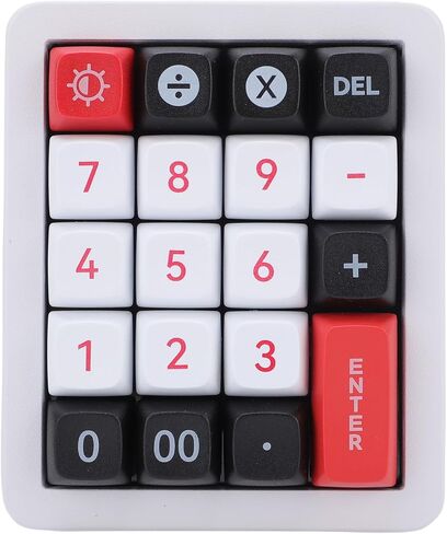 SUNGOOYUE Number Pad, Mechanical USB Wired Hot Swappable Numeric Keypad with 12 RGB LED Backlight 19 Programmable Keys, for Laptop Desktop Computer PC (White) in Saudi Arabia