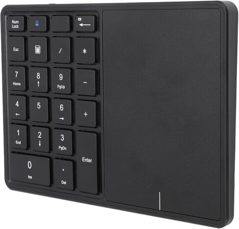 Cuifati Bluetooth Wireless Numeric Keypad 22 Keys with Touchpad for Laptop PC Desktop Dual Modes BT 4.2 2.4G Wireless Number Pad Numeric Pad (Black) in Saudi Arabia