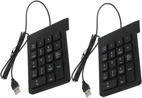 NUOBESTY 2pcs USB Numeric Keypad 18 Keys Wired Numpad Keyboard for Laptop Portable External Number Pad for Accounting in Saudi Arabia
