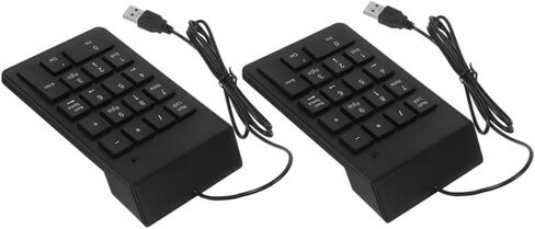 Operitacx 2pcs Portable USB Numeric Keypad for Laptop and Pc, Mini 18-Key Number Pad Keyboard for Banking and Financial Use, Compact Wired Number Keyboard for Desktop in Saudi Arabia